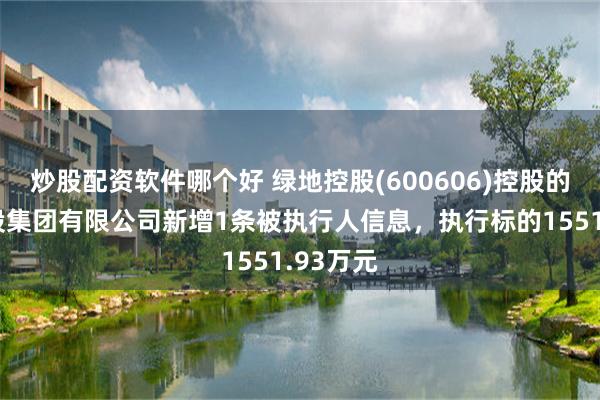 炒股配资软件哪个好 绿地控股(600606)控股的绿地控股集团有限公司新增1条被执行人信息，执行标的1551.93万元