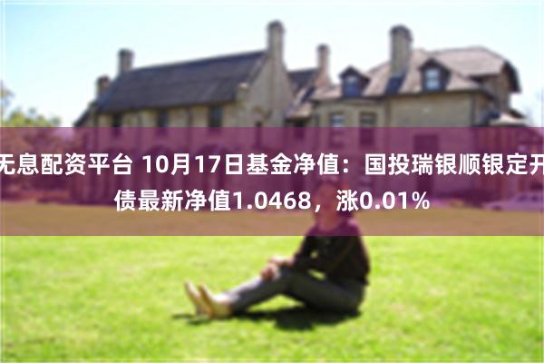 无息配资平台 10月17日基金净值：国投瑞银顺银定开债最新净值1.0468，涨0.01%